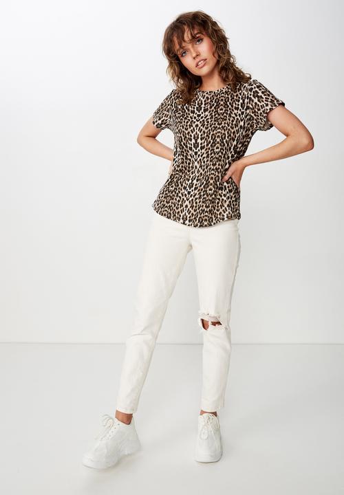 Cotton On - The crew T-shirt - brown & beige 