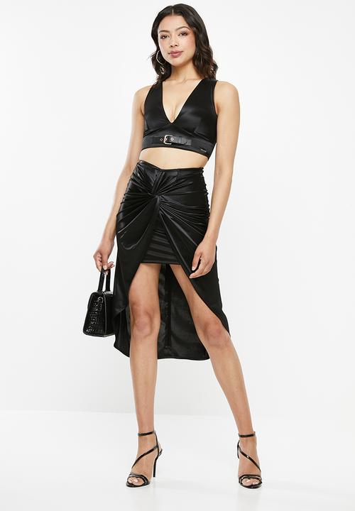 SISSY BOY - Boity: draped twin set skirt - black