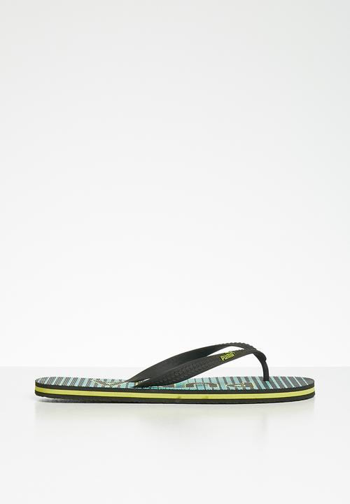 PUMA - First flip activate junior castlerock flip flops - black & green