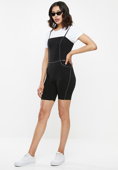 SISSY BOY - Boity biker playsuit - black