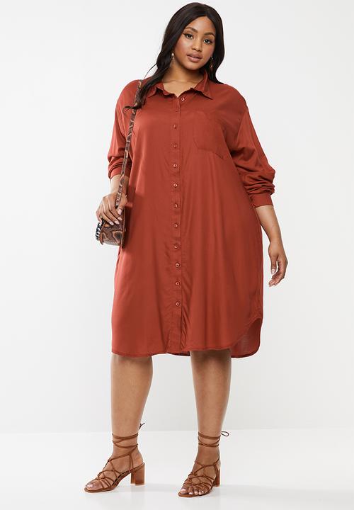 Superbalist - Soft shirt dress - rust