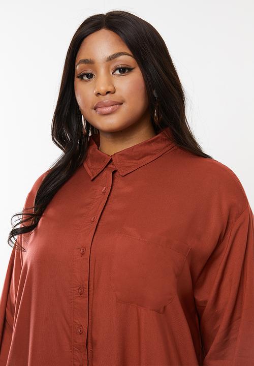 Superbalist - Soft shirt dress - rust