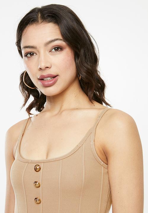 SISSY BOY - Boity rib knit bodysuit - beige