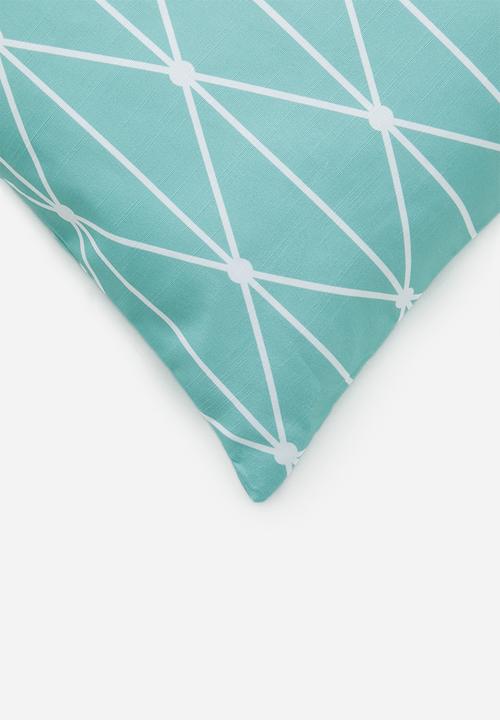 Sixth Floor - Dot diamond cushion cover - duck egg