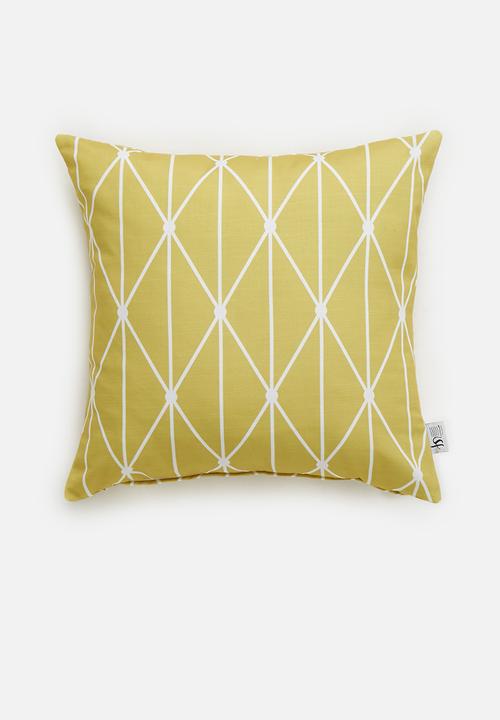 Sixth Floor - Dot diamond cushion cover - yellow