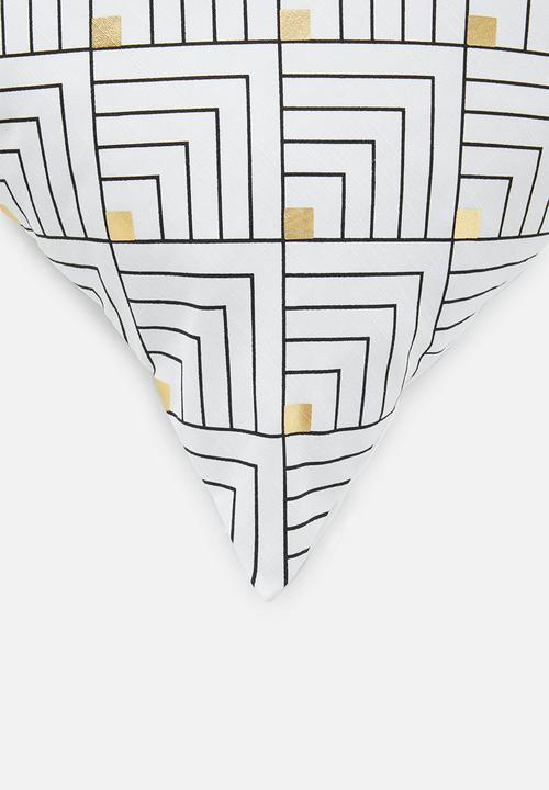 Sixth Floor - Mini chevron cushion cover - black & white