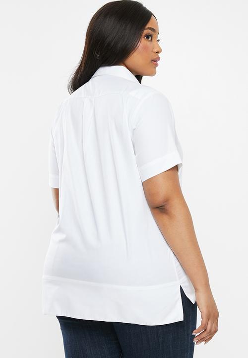 POLO - Sarah short sleeve collard shirt - white