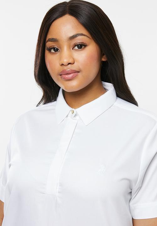 POLO - Sarah short sleeve collard shirt - white