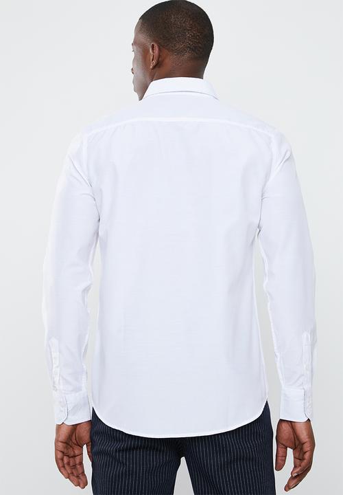 STYLE REPUBLIC - Frantz zip detail long sleeve shirt - white
