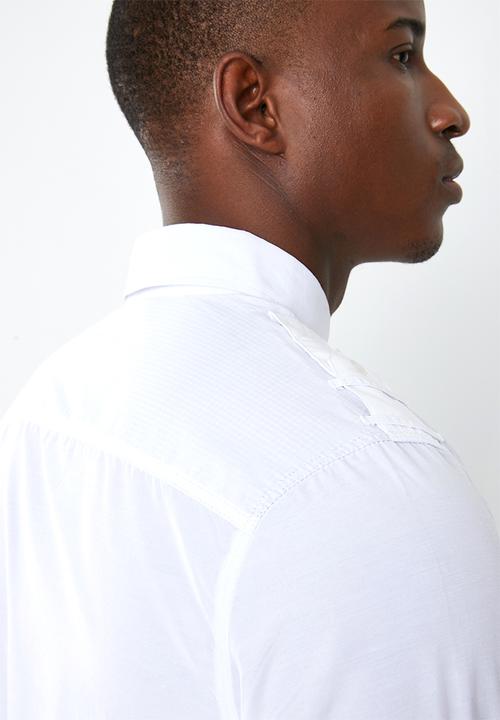 STYLE REPUBLIC - Frantz zip detail long sleeve shirt - white