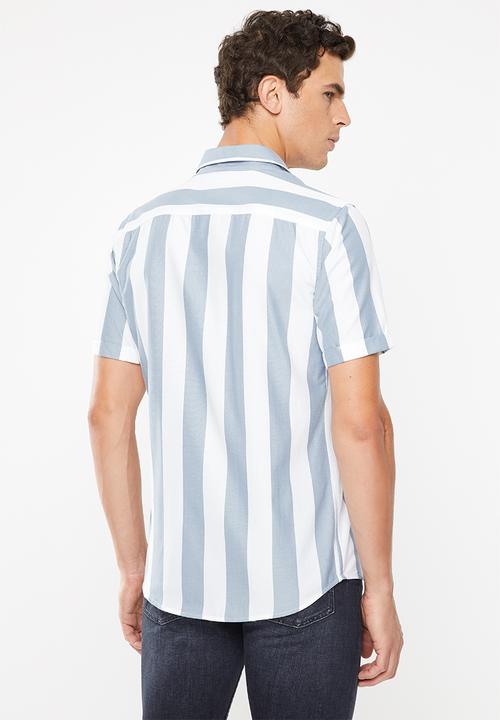 Only & Sons - Travis short sleeve shirt - blue & white