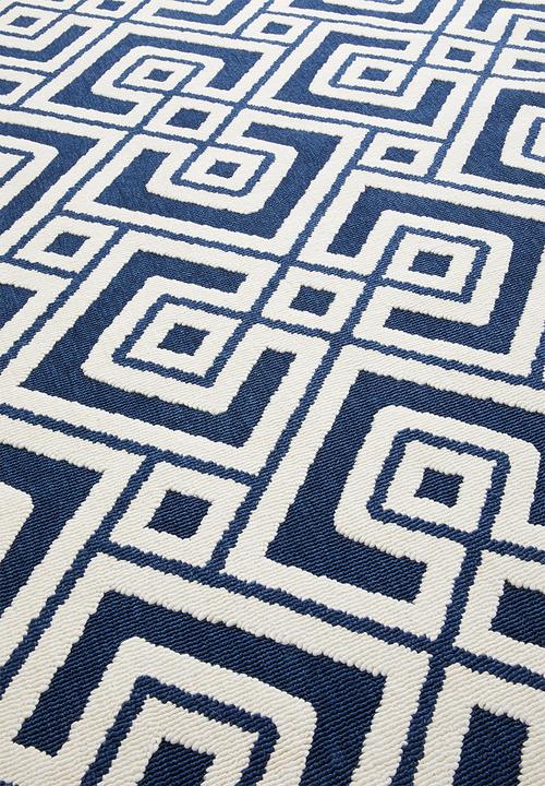 Sixth Floor - Marseille woven outdoor rug - navy
