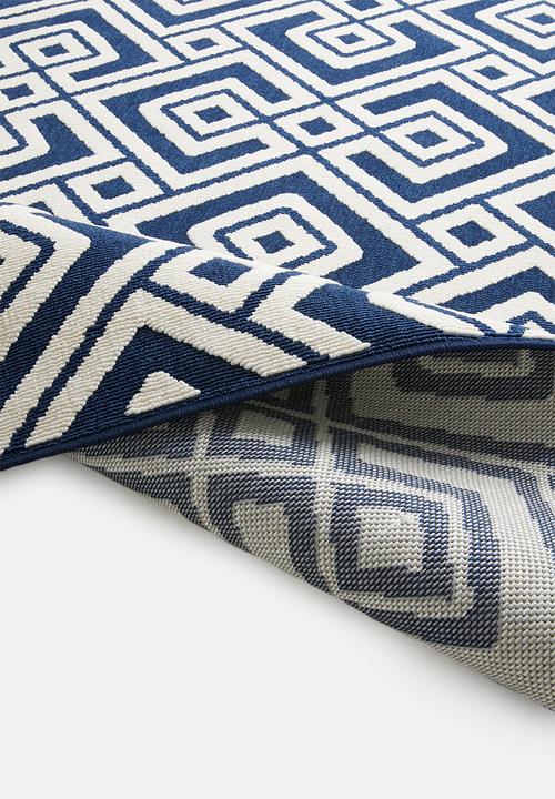Sixth Floor - Marseille woven outdoor rug - navy