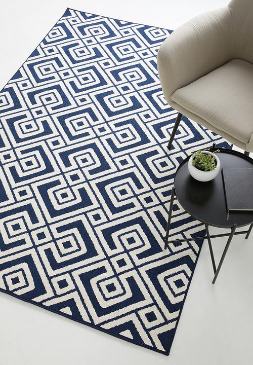Sixth Floor - Marseille woven outdoor rug - navy