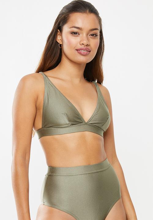 Superbalist - Triangle style bikini top - brown