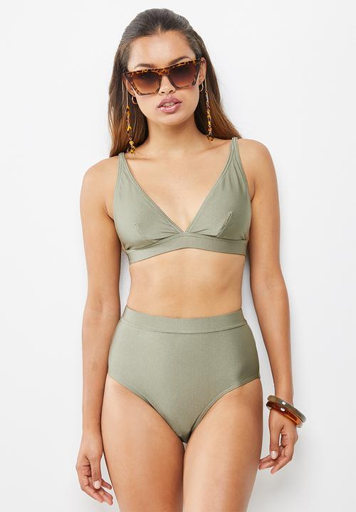Superbalist - Triangle style bikini top - brown