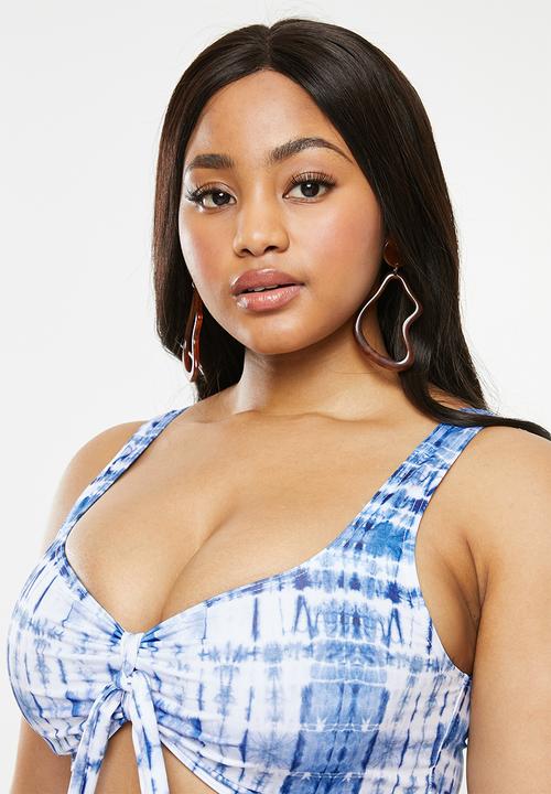 Superbalist - Plus soft tie top - blue & white