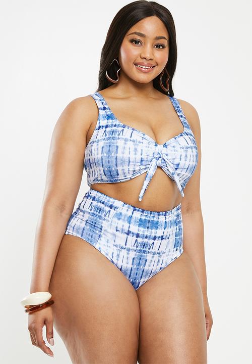 Superbalist - Plus bikini bottom - blue & white