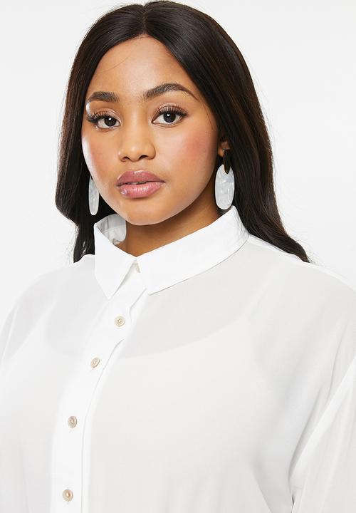 edit Plus - Long length soft shirt - cream