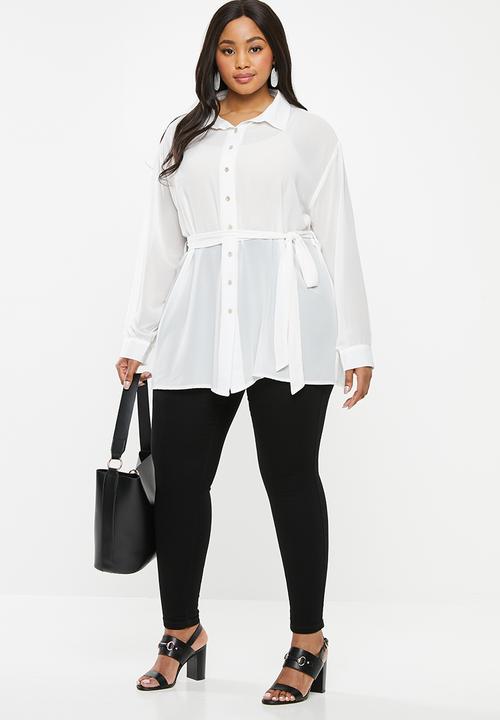 edit Plus - Long length soft shirt - cream