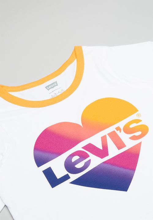Levi’s® - Graphic cropped ringer tee - white