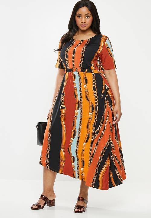 edit Plus - Asymmetrical hem dress - multi 