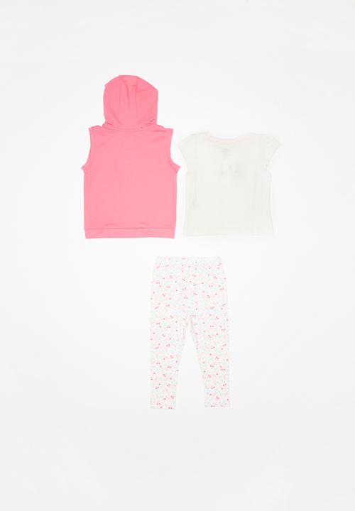 Baby Corner - 3 pieces set with hoodie vest - multi 
