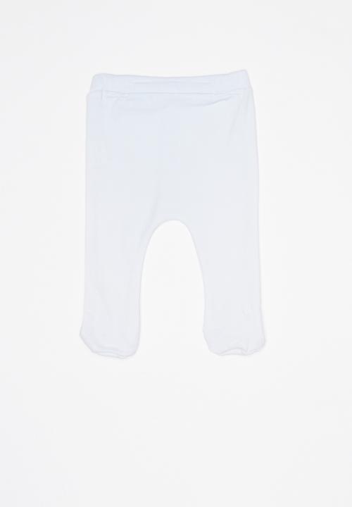 Baby Corner - Baby boys 2 pack footed leggings - blue & white 