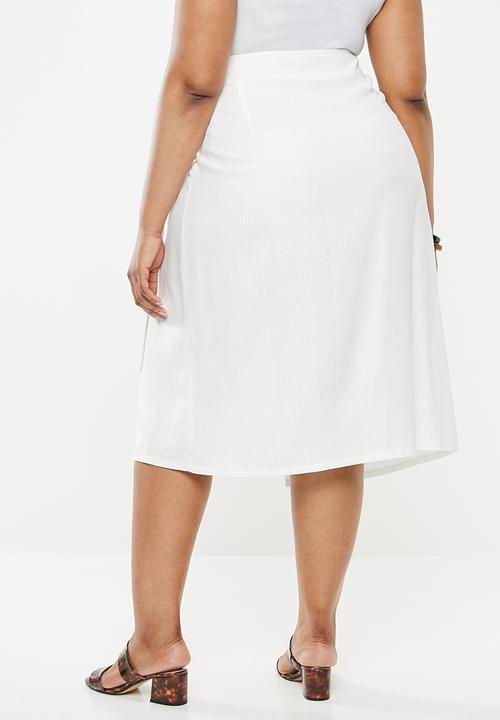 edit Plus - Linen wrap skirt - cream 