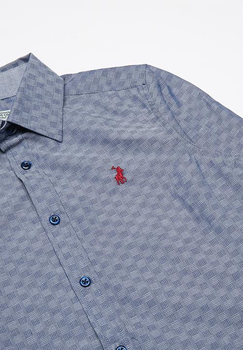 POLO - Boys keegan long sleeve textured shirt - navy