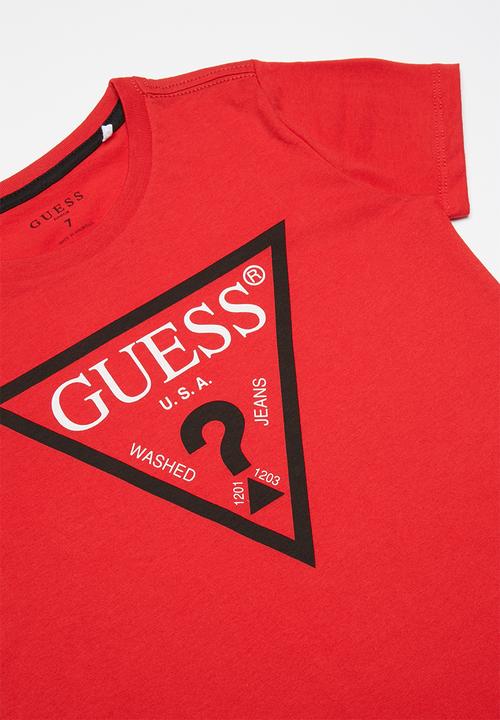 GUESS - Short sleeve core triangle tee - red