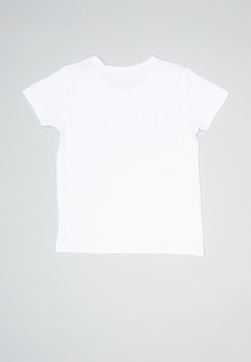 GUESS - Boys short sleeve Guess Los Angeles stripe tee - white