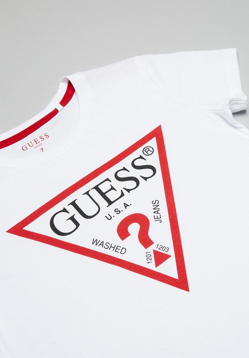 GUESS - Short sleeve core triangle tee - white