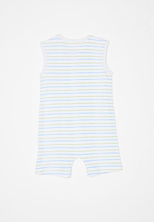 Baby Corner - Sleeveless Romper - blue striped