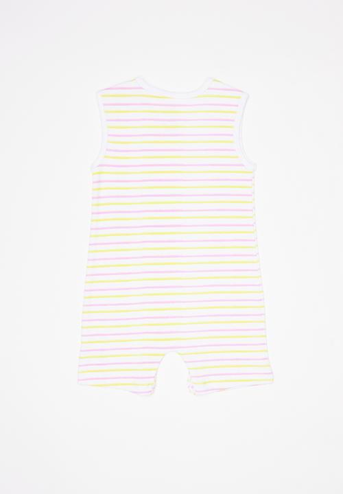 Baby Corner - Sleeveless Romper - pink striped