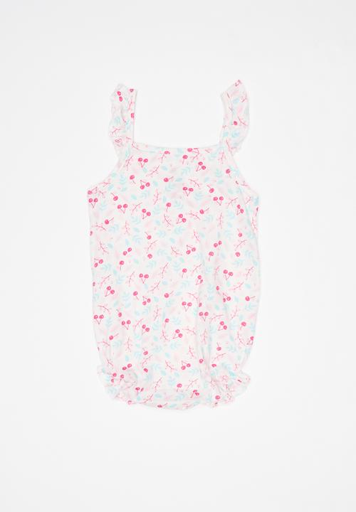 Baby Corner - Frilly sleeveless romper - cherry