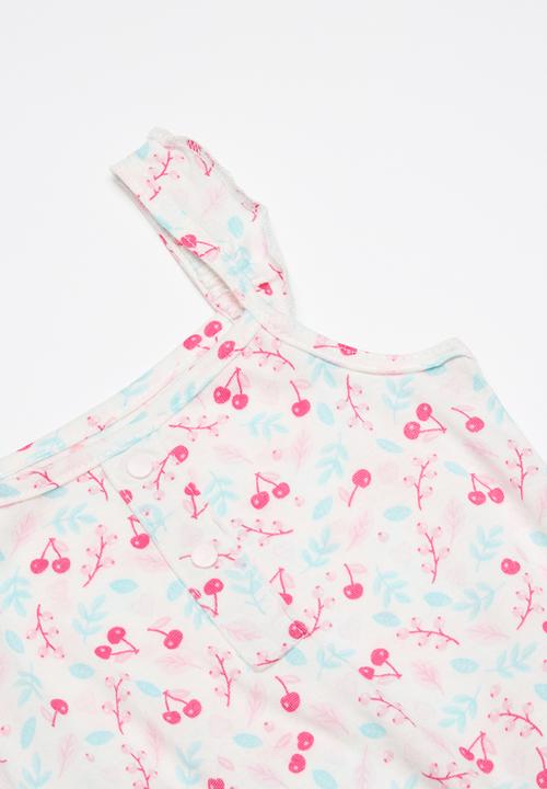 Baby Corner - Frilly sleeveless romper - cherry