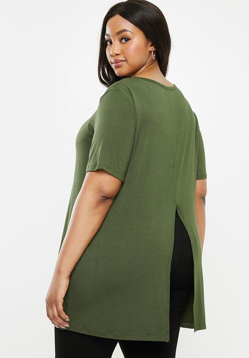 Superbalist - Slit back longer length top - khaki