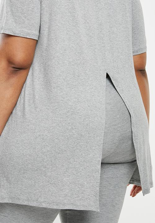 Superbalist - Slit back longer length top - grey