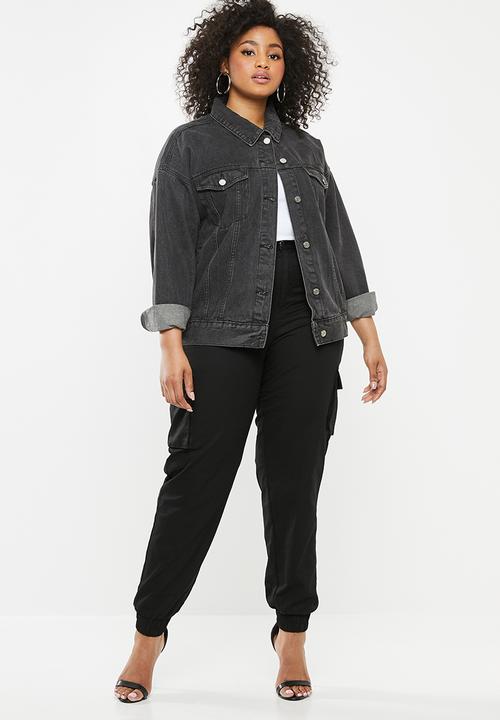 Missguided - Oversized washed denim jacket - black