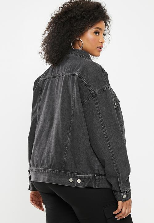 Missguided - Oversized washed denim jacket - black