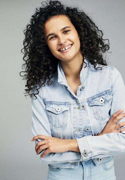 Cotton On - Girlfriend denim jacket - blue