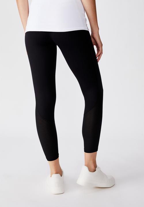 Cotton On - Maternity stripe mesh 7/8 tight - black