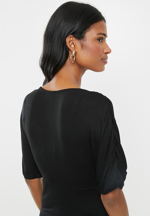 edit Maternity - Maternity Mock wrap dress - black