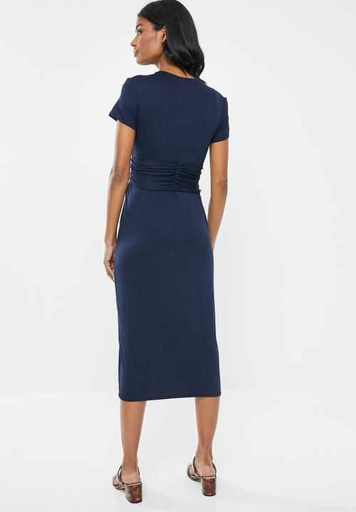 edit Maternity - Tie front dress - navy