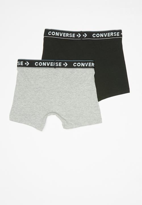Converse - Chuck core boxer brief 2 pack - black & grey 