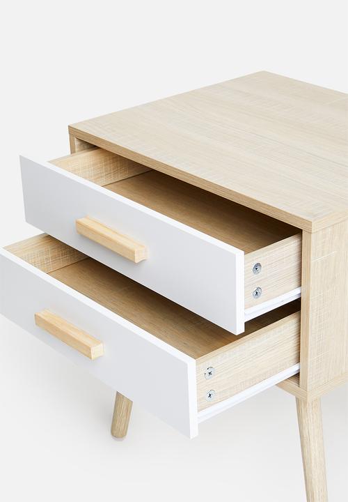 Sixth Floor - Alva pedestal - natural & white