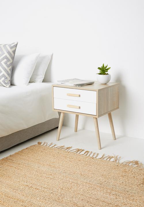 Sixth Floor - Alva pedestal - natural & white