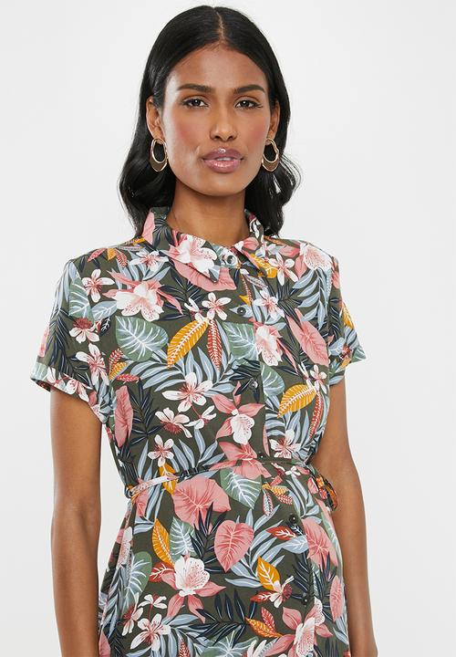 Cherry Melon - Maternity Midi shirt dress - multi