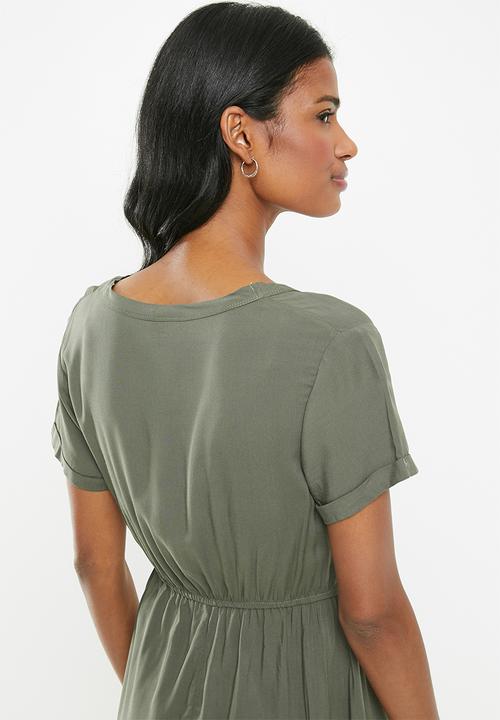 Cherry Melon - Maternity T-shirt dress - khaki